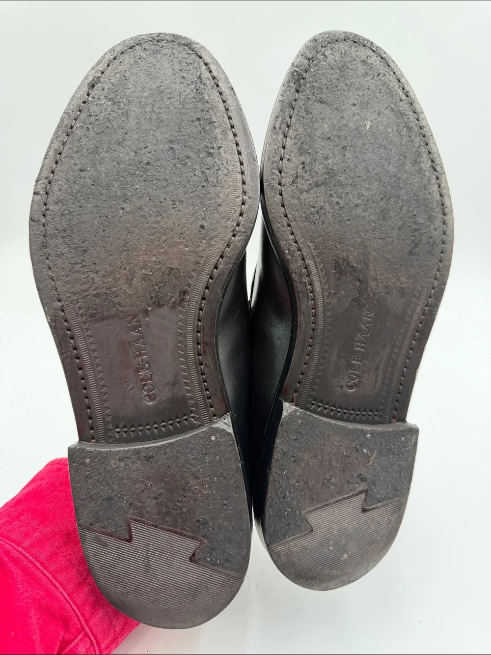 COLE HAAN sz8.5M Black Leather Smooth Loafers MADE IN USA FULL LEATHER
